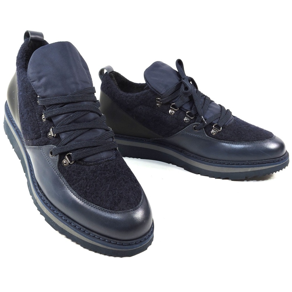 PRINCIPE DI BOLOGNA 🇮🇹 MEN'S BLUE LEATHER COMFORT WINTER SNEAKERS